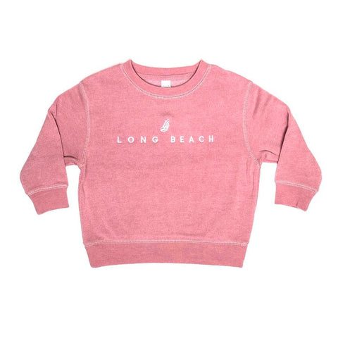 Toddler Embroidered Heather Orchid Crew Neck Sweater