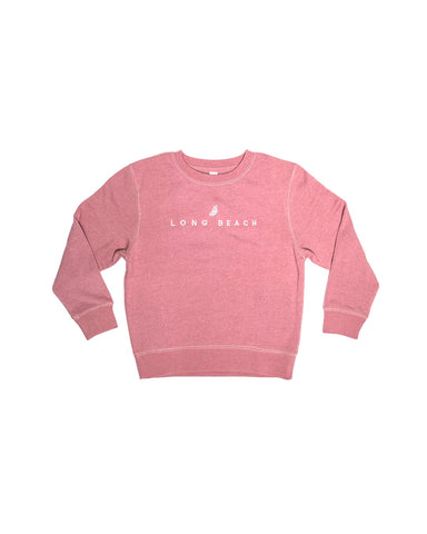 Youth Embroidered Heather Orchid Crew Neck Sweater