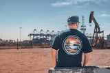 Long Beach Sunset Port Men's Navy T-Shirt