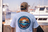 Long Beach Sunset Port Men's White T-Shirt