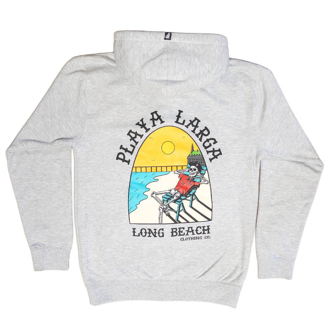 Playa Larga Men's Heather Grey Zip Up Hoodie