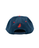 Cursive LB Red on Red/Navy Snapback