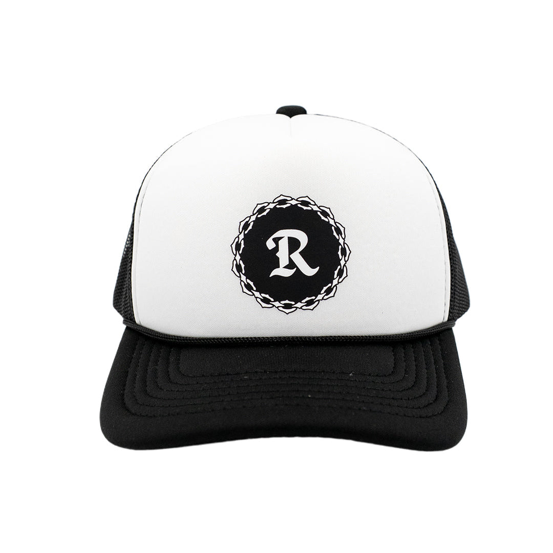 Kids "R" Patch Black & White Foam Trucker Hat- Long Beach Coast