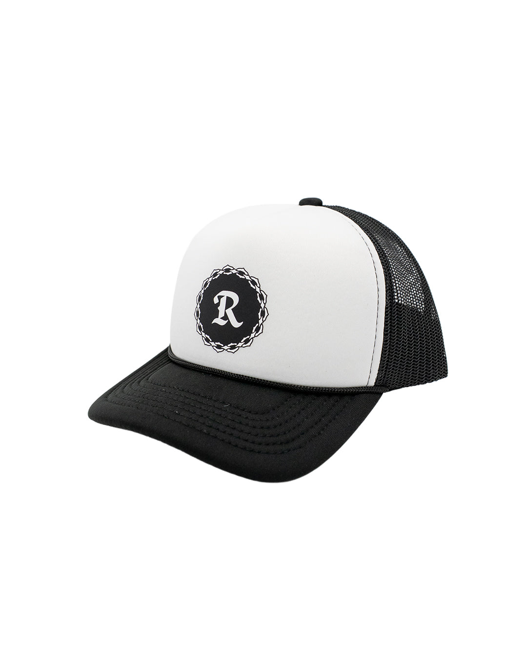 Kids "R" Patch Black & White Foam Trucker Hat- Long Beach Coast