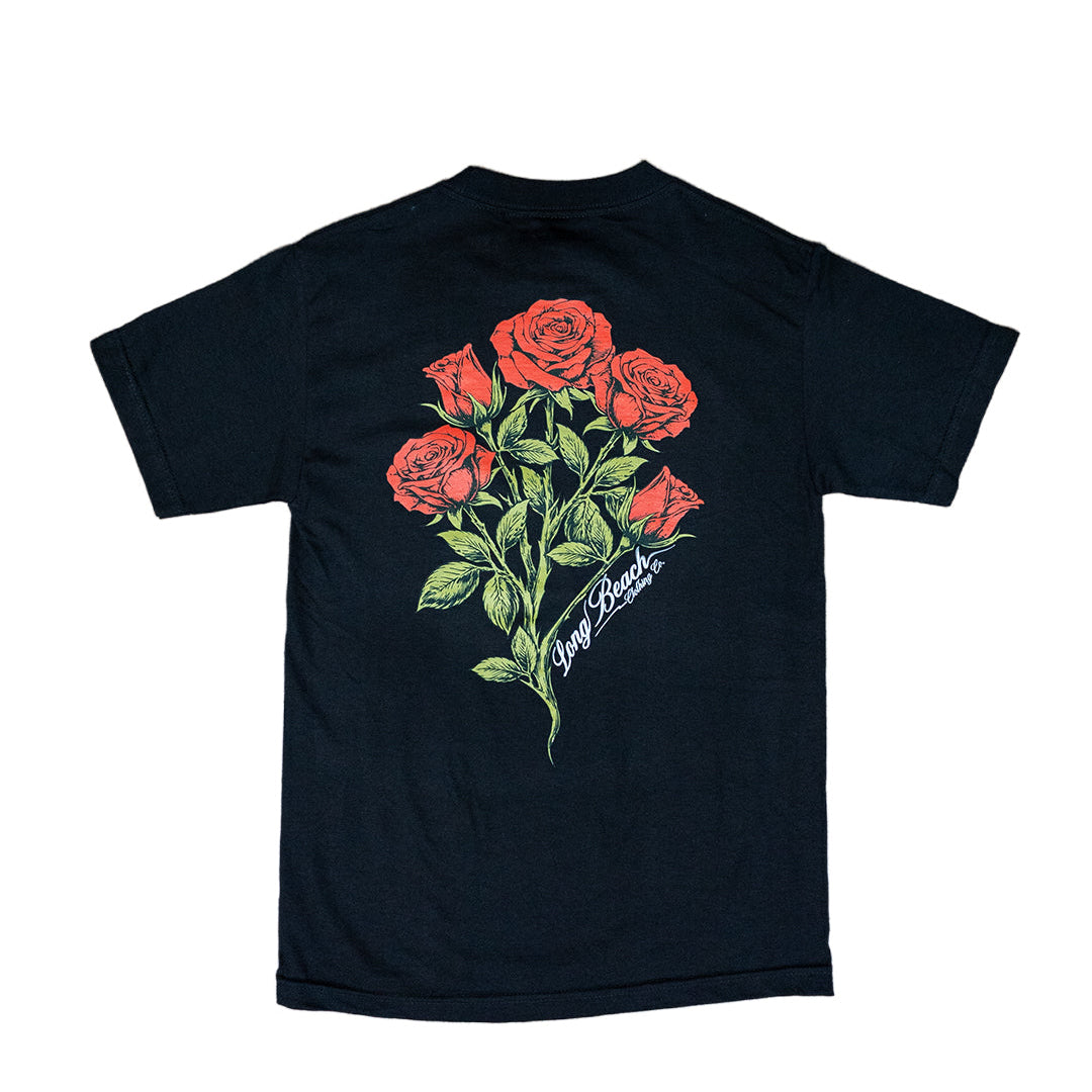 Roses Men's Black T-Shirt
