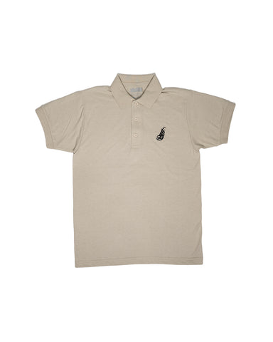 Cursive LB Sand Men's Jersey Polo Shirt