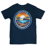 Long Beach Sunset Port Men's Navy T-Shirt