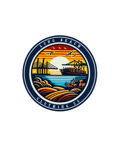 Long Beach Sunset Port Sticker