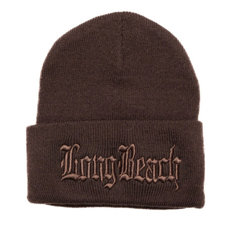 Old English All Brown Long Beanie