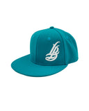 Cursive LB Teal Snapback