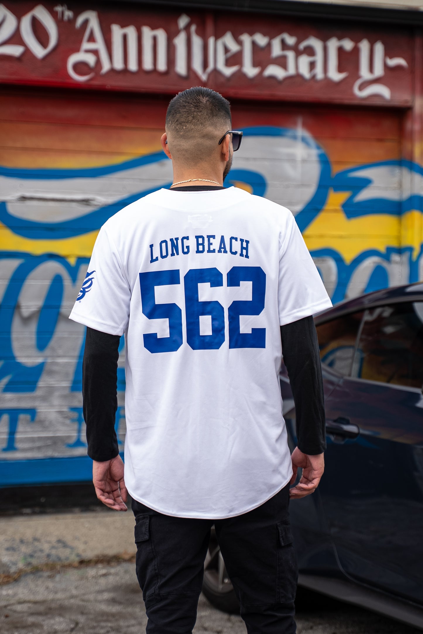 Long Beach Adult White Baseball Jersey- ONLINE EXCLUSIVE