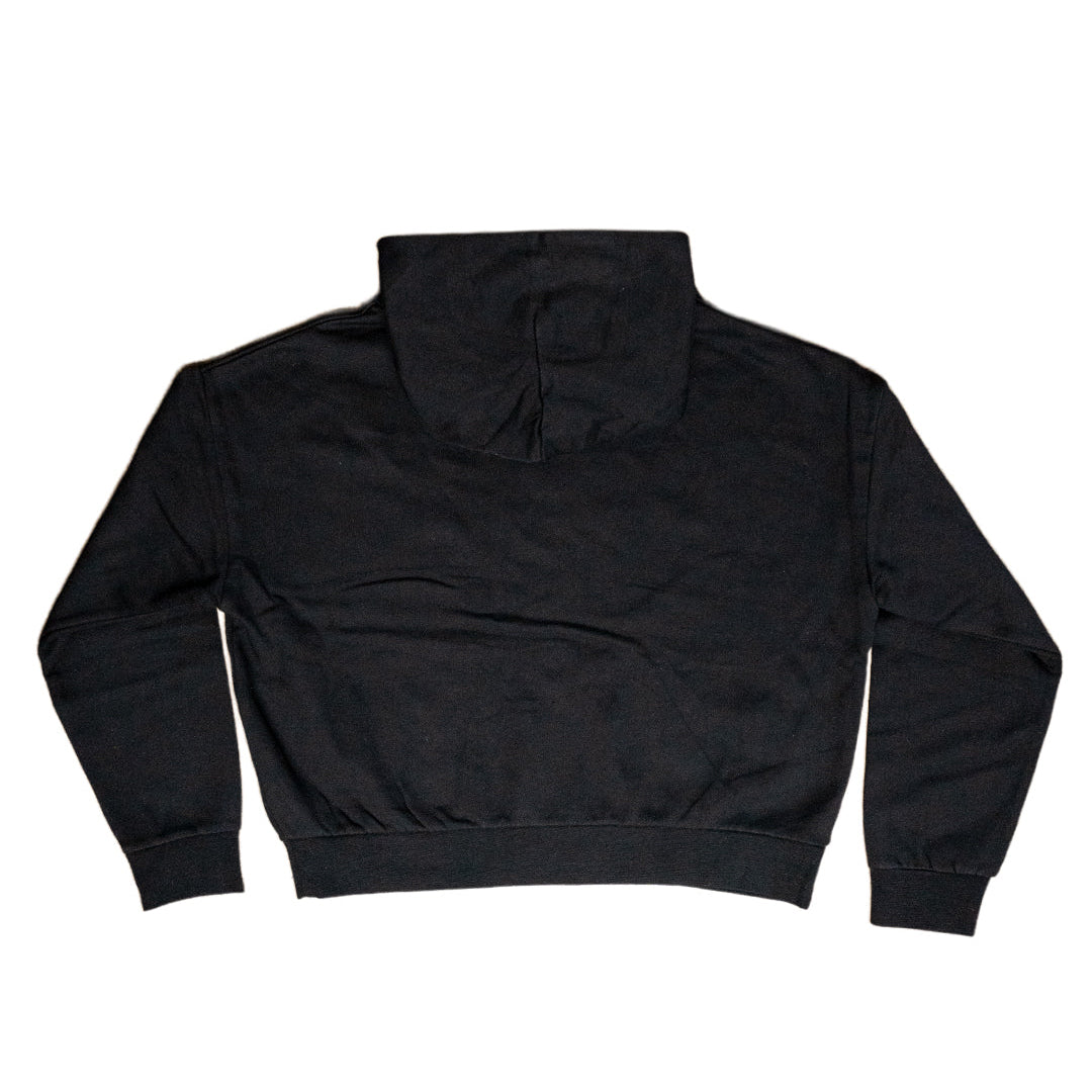 Women's Embroidered Black Hoodie