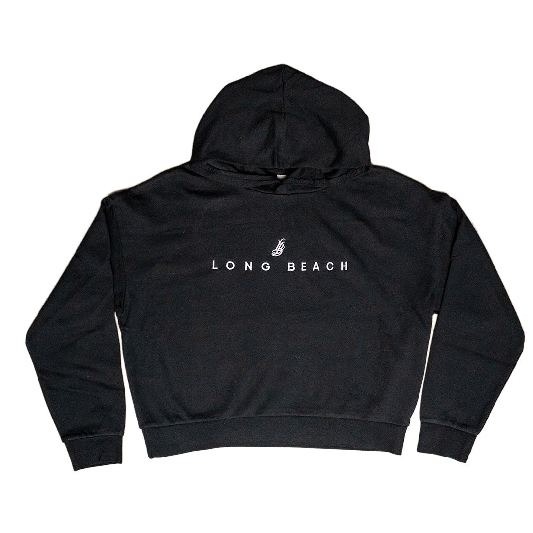 Women's Embroidered Black Hoodie