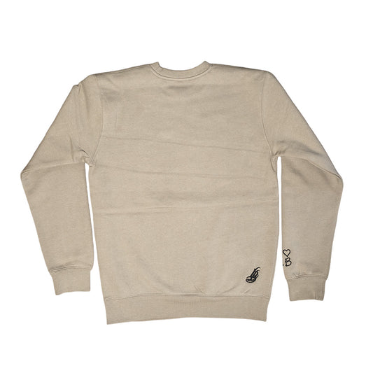 I Heart LB Embroidered Women's Oversized Cement Crewneck Sweater