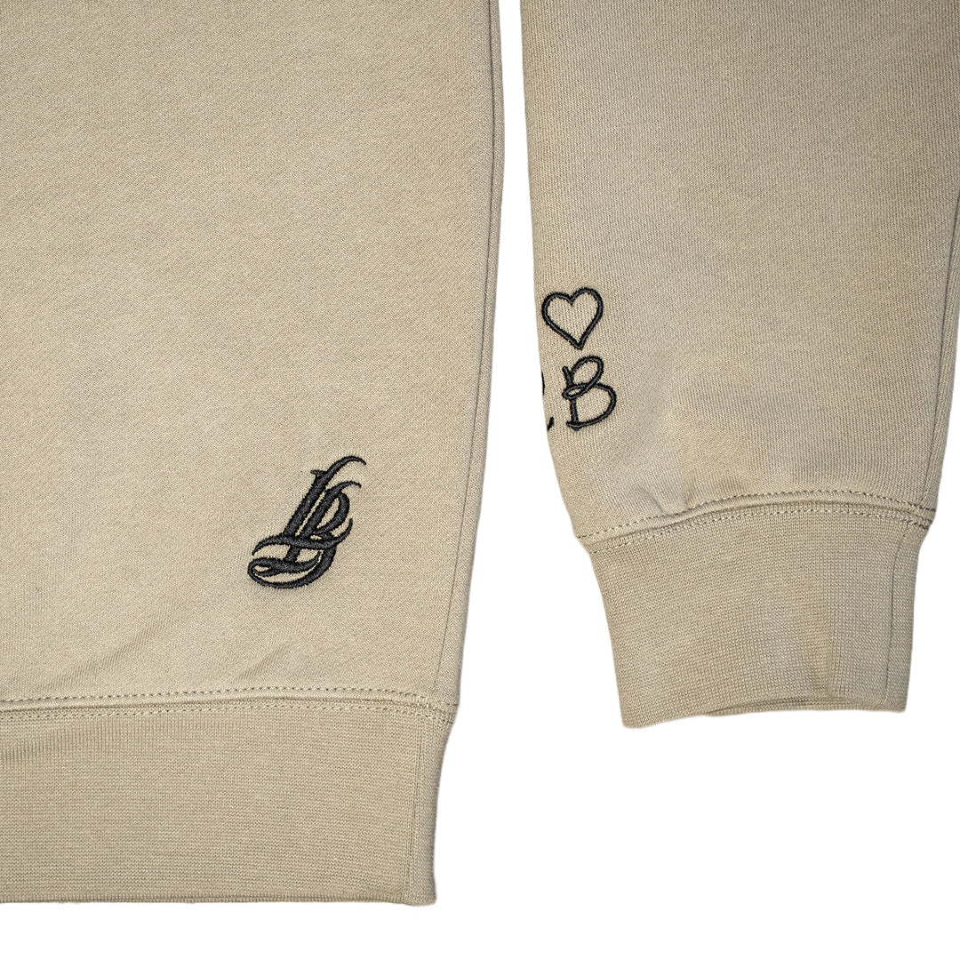 I Heart LB Embroidered Women's Oversized Cement Crewneck Sweater