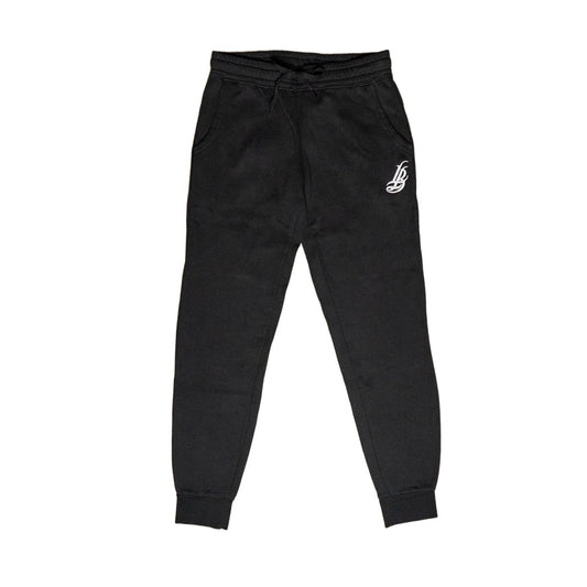 Women's Embroidered Cursive LB Black Joggers