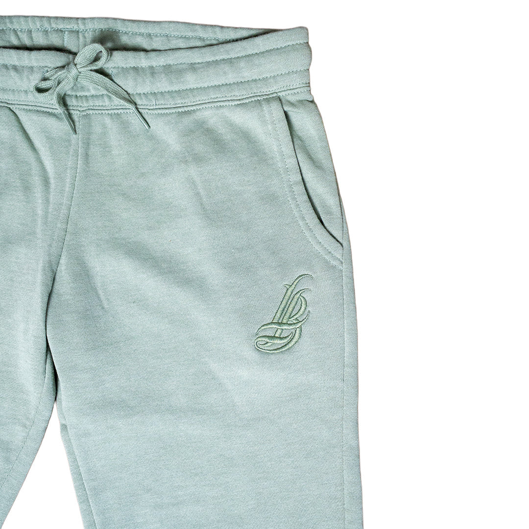 Women's Embroidered Cursive LB Sage Joggers