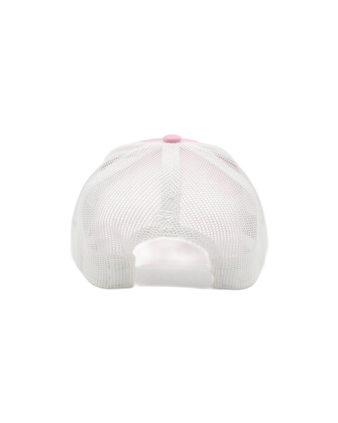 YOUTH Cursive Long Beach Pink & White Trucker Baseball Hat