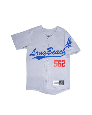Long Beach Adult Grey Baseball Jersey