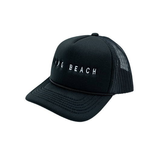 Long Beach Black Youth Foam Trucker Hat (Curved Brim)