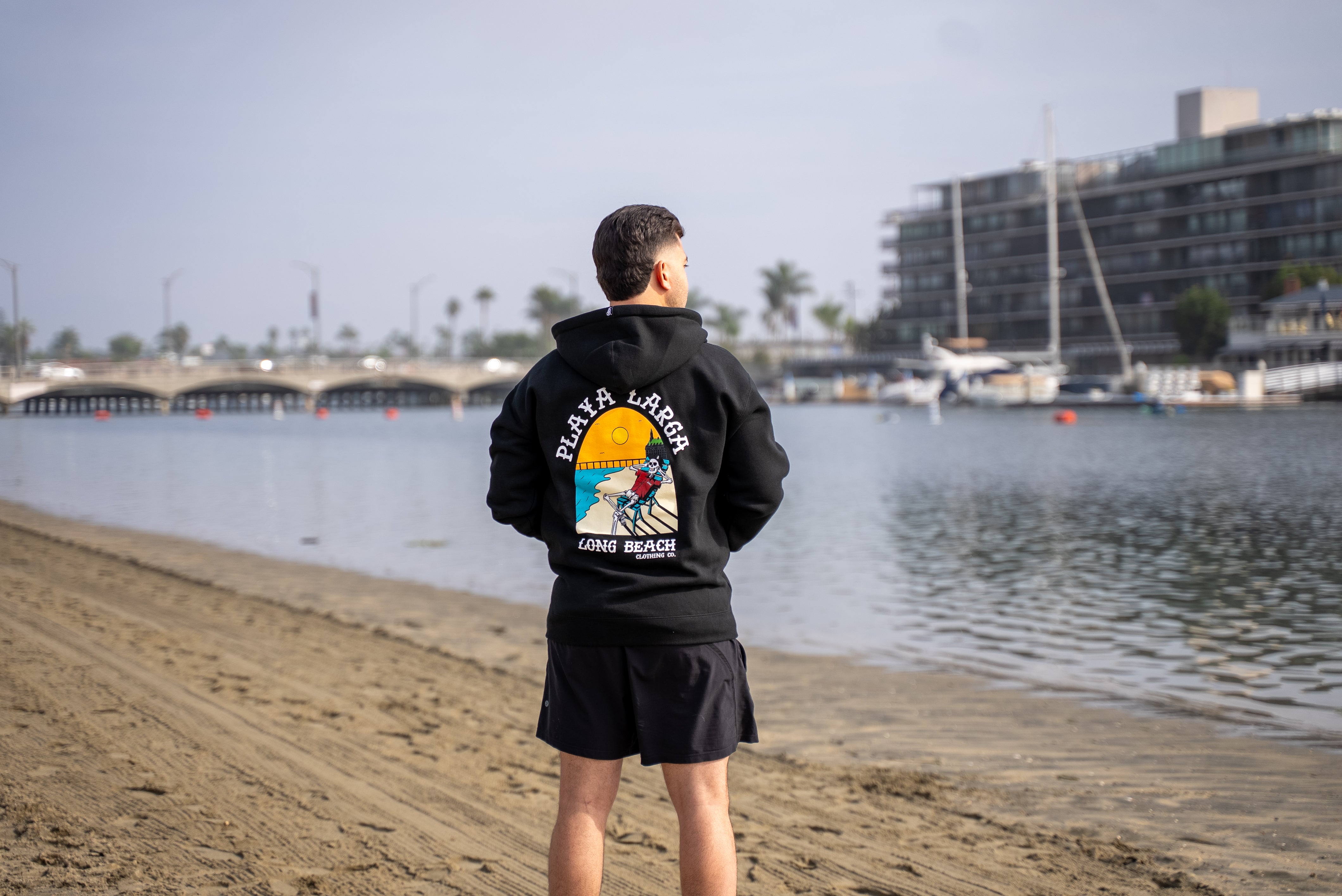 Playa Larga Men's Black Zip Up Hoodie – Long Beach Clothing Co.