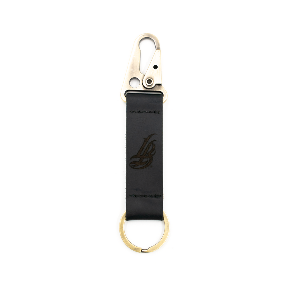 Carabiner key ring in black leather (restock) – No Man Walks Alone