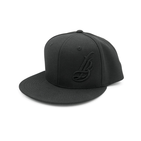 Cursive lb Black On Heather Grey Snapback