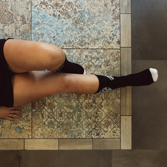 Cursive LB Black Long Beach Socks