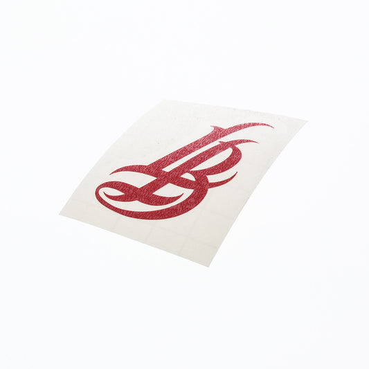 6" Cursive LB Red Vinyl Sticker