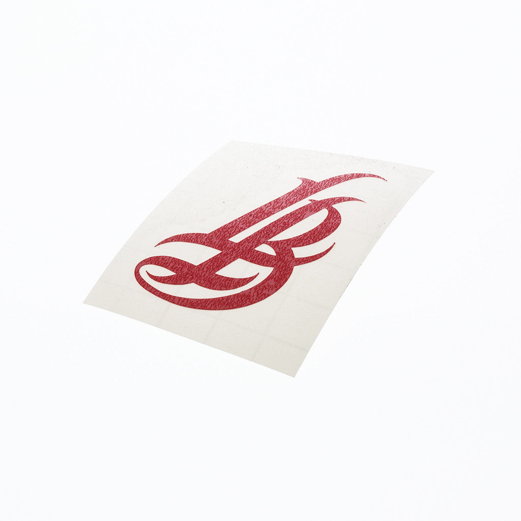 2" Cursive LB Red Vinyl Sticker