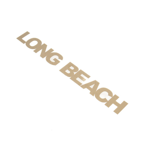 12" Long Beach Block Letter Gold Vinyl Sticker