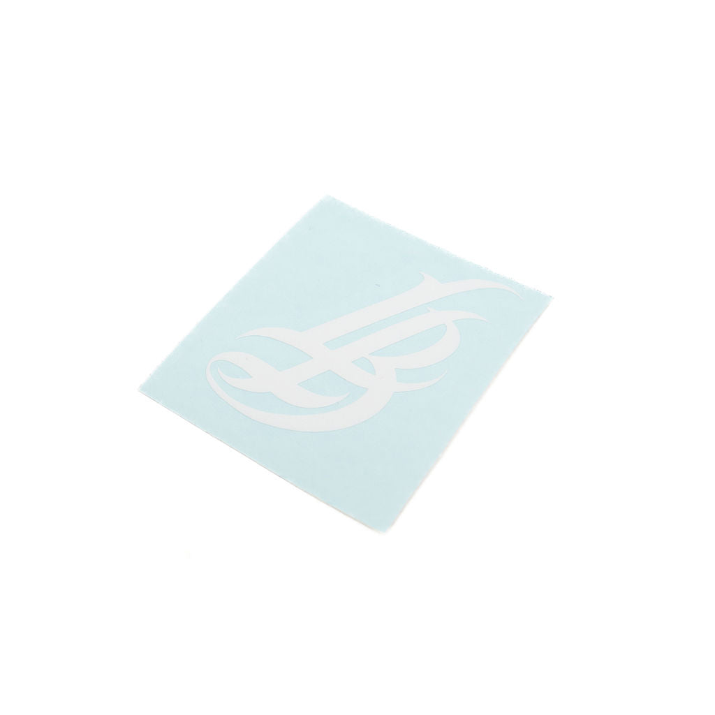 6" Cursive LB White Vinyl Sticker