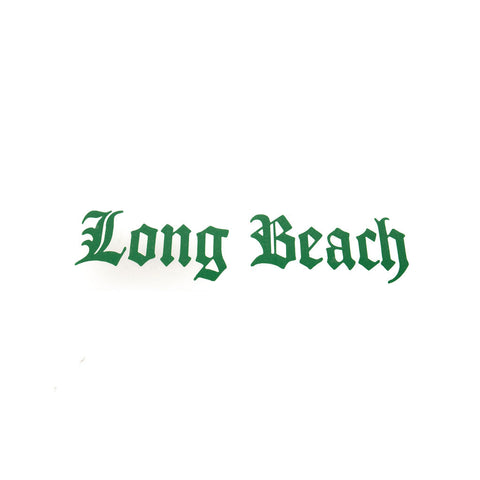 5" Old English Long Beach Green Vinyl Sticker