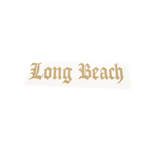 5" Old English Long Beach Gold Vinyl Sticker
