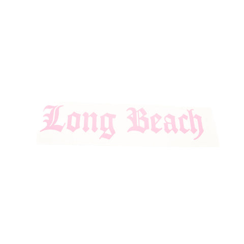 5" Old English Long Beach Pink Vinyl Sticker