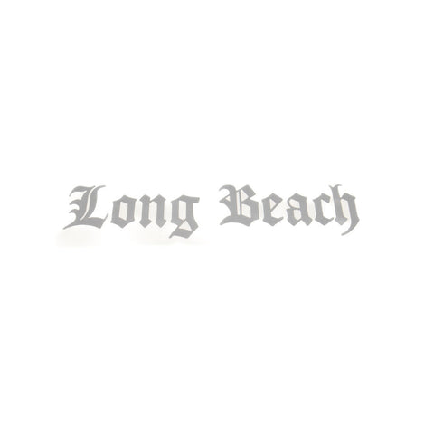 5" Old English Long Beach Silver Vinyl Sticker