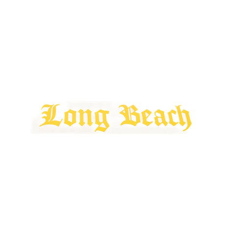 5" Old English Long Beach Yellow Vinyl Sticker