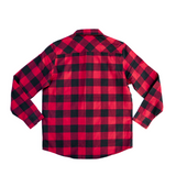 Men's Red Flannel Button Up Long Sleeve Shirt