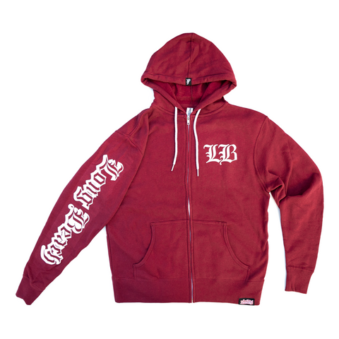 Old English Women’s Burgundy Zip-Up Hoodie