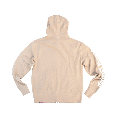 Old English Women's Sandstone Zip-Up Hoodie – Long Beach Clothing Co.