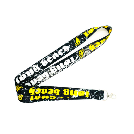 Old English Black/Yellow Long Beach Lanyard