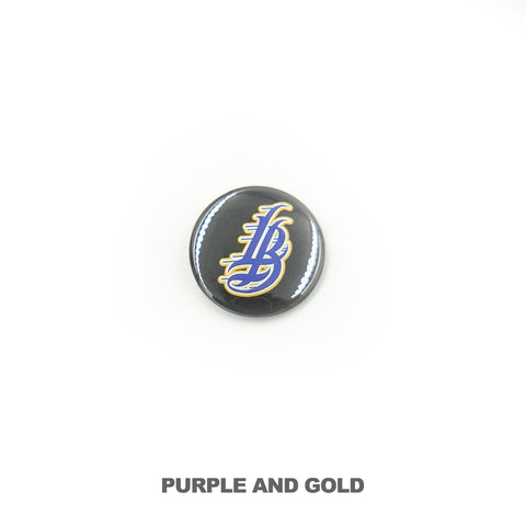 Purple/Gold Cursive LB Button