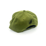 Cursive LB Black on Moss Green Snapback Hat