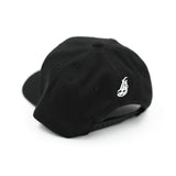 Cursive LB Youth White On Black Baseball Hat